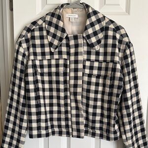 Zara Checkered cropped Blazer jacket